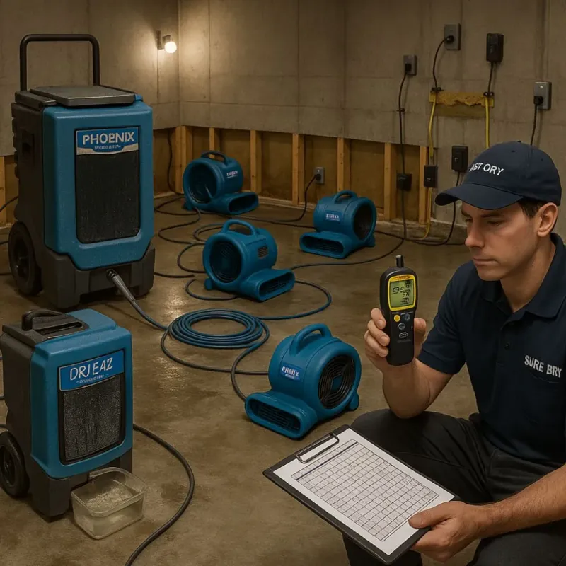 Structural Drying and Dehumidification process in Coram, NY